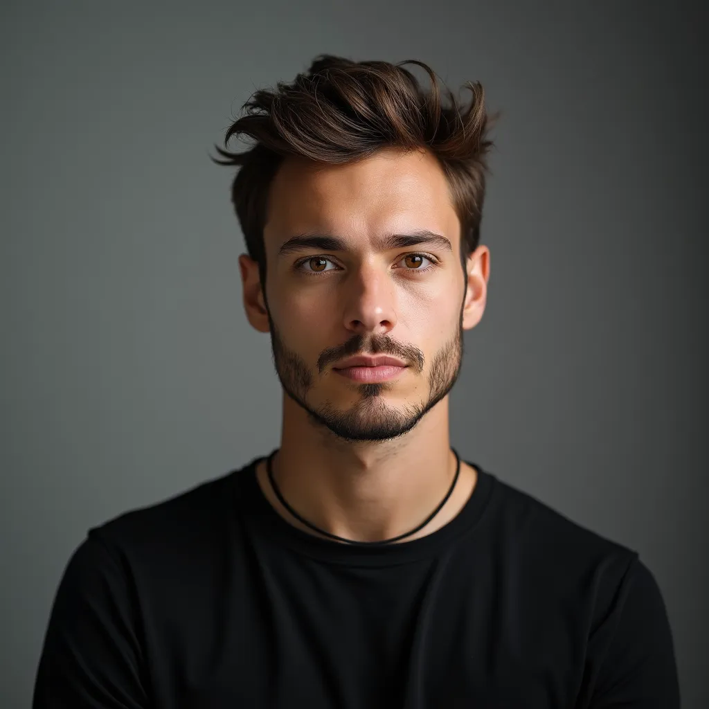 Example of a natural professional portrait on a neutral background