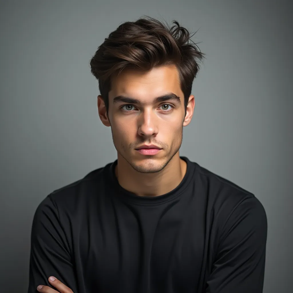 Actor with well-adjusted lighting for a casting portrait