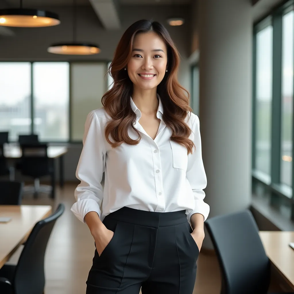 Example of a natural professional portrait on a neutral background