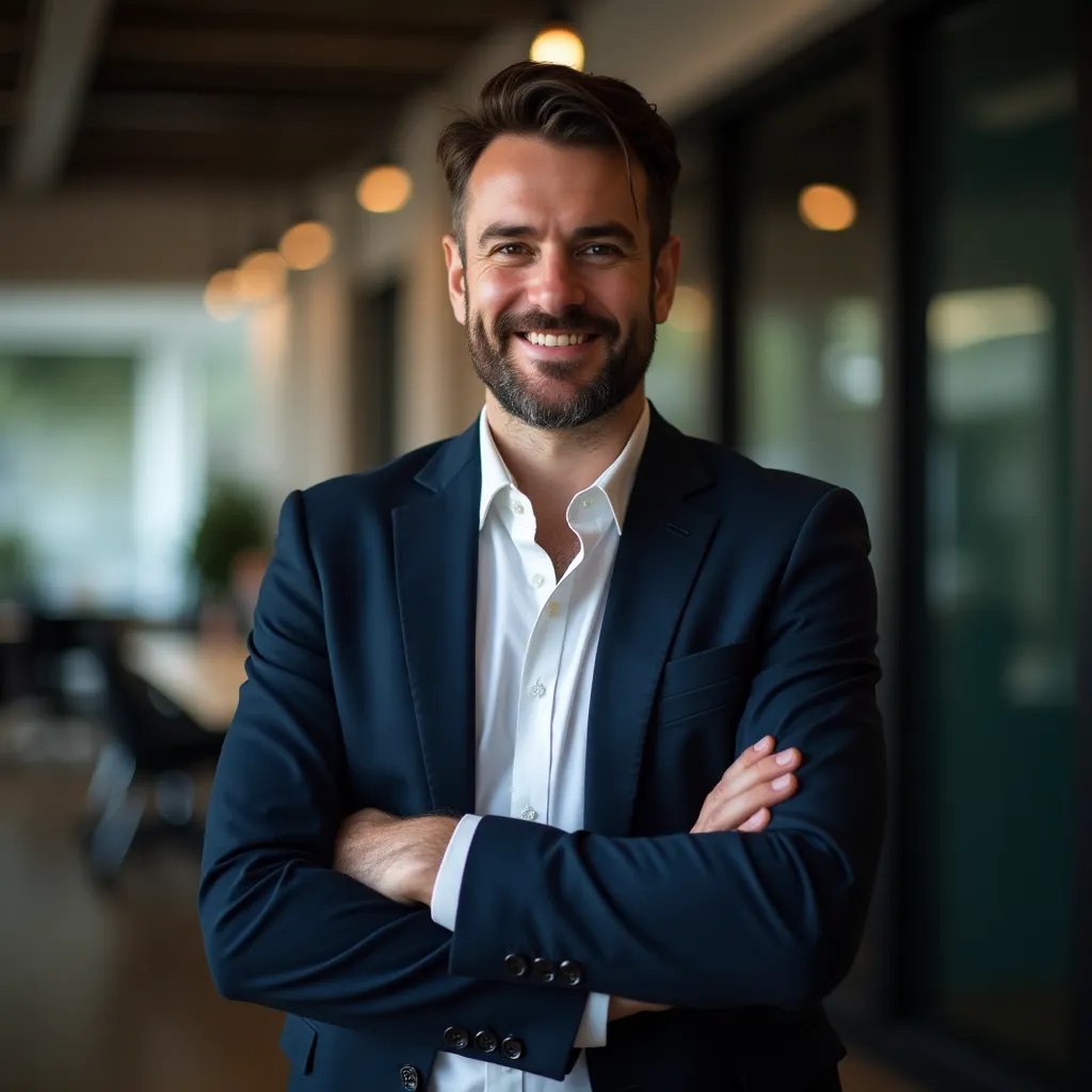 Example of a natural professional portrait on a neutral background