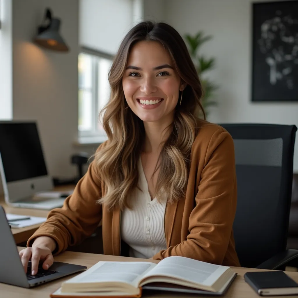Example of a natural professional portrait on a neutral background