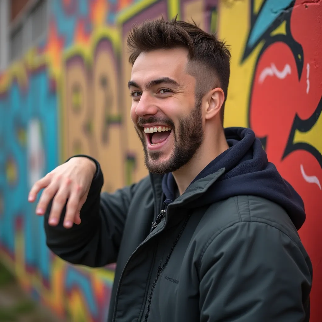 Example of a poor profile picture that is blurry and cluttered