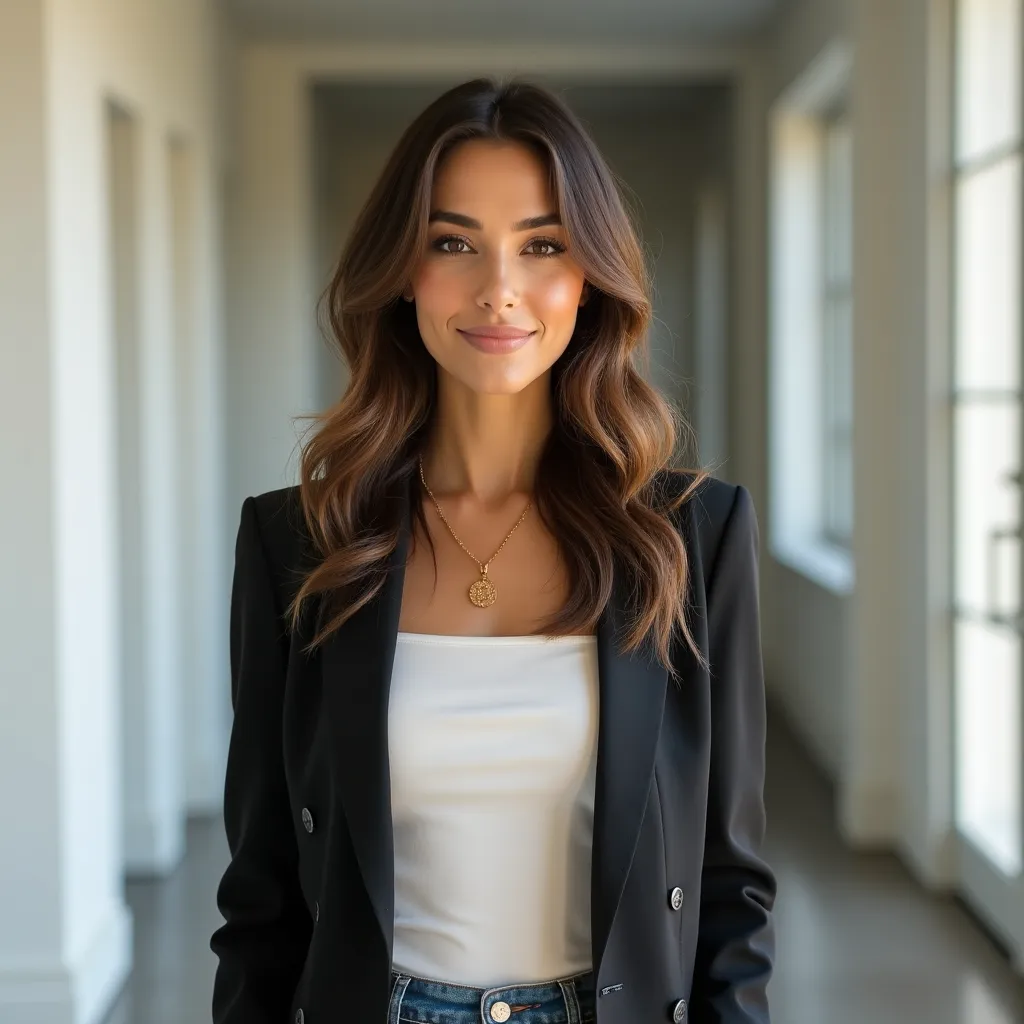 Example of a natural professional portrait on a neutral background