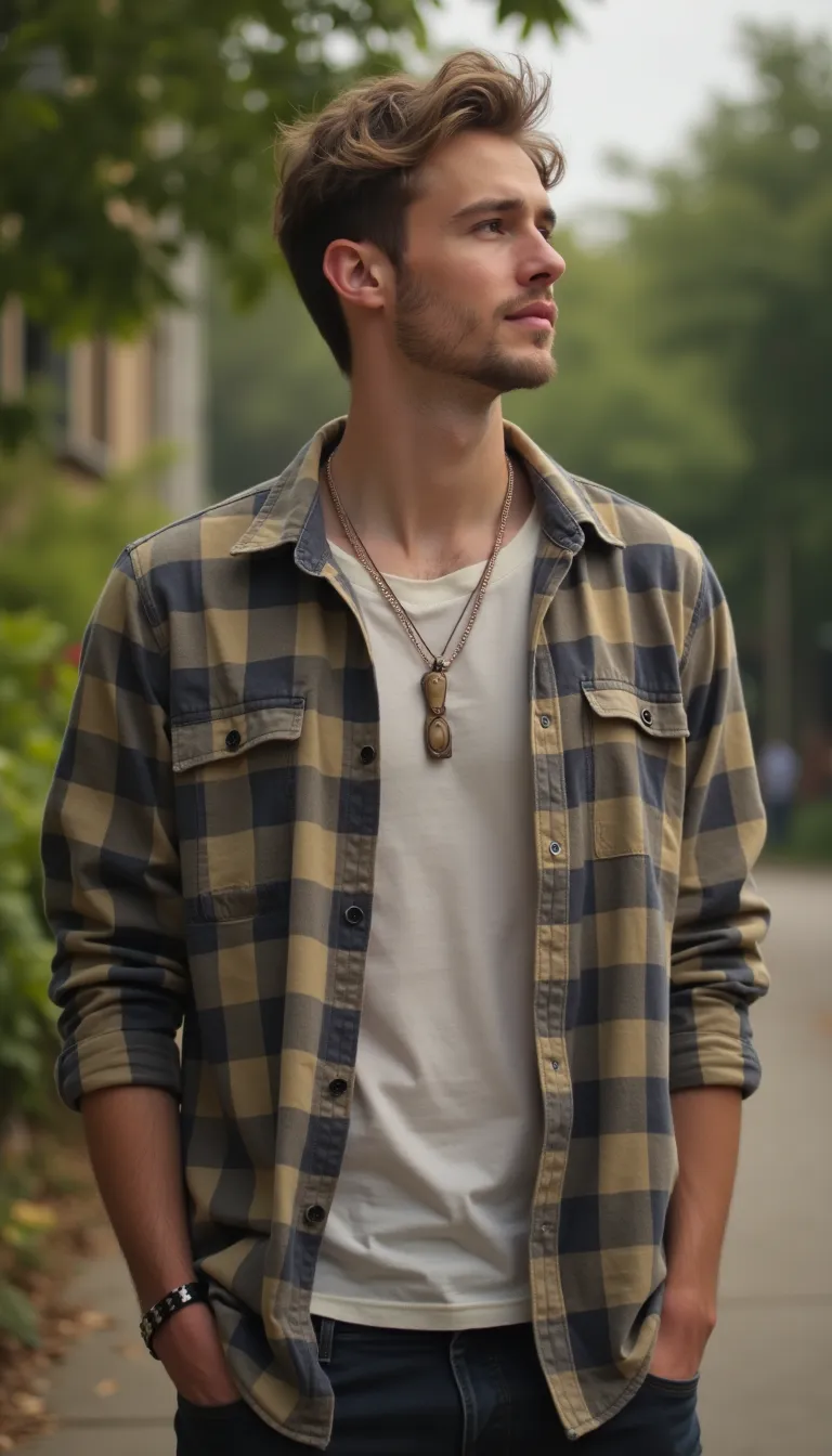 relaxed portrait of white man in a sunny park