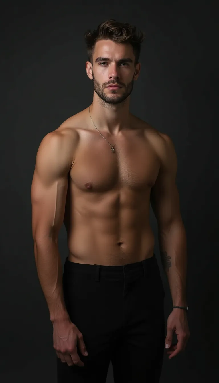 artistic portrait of european man in an art studio