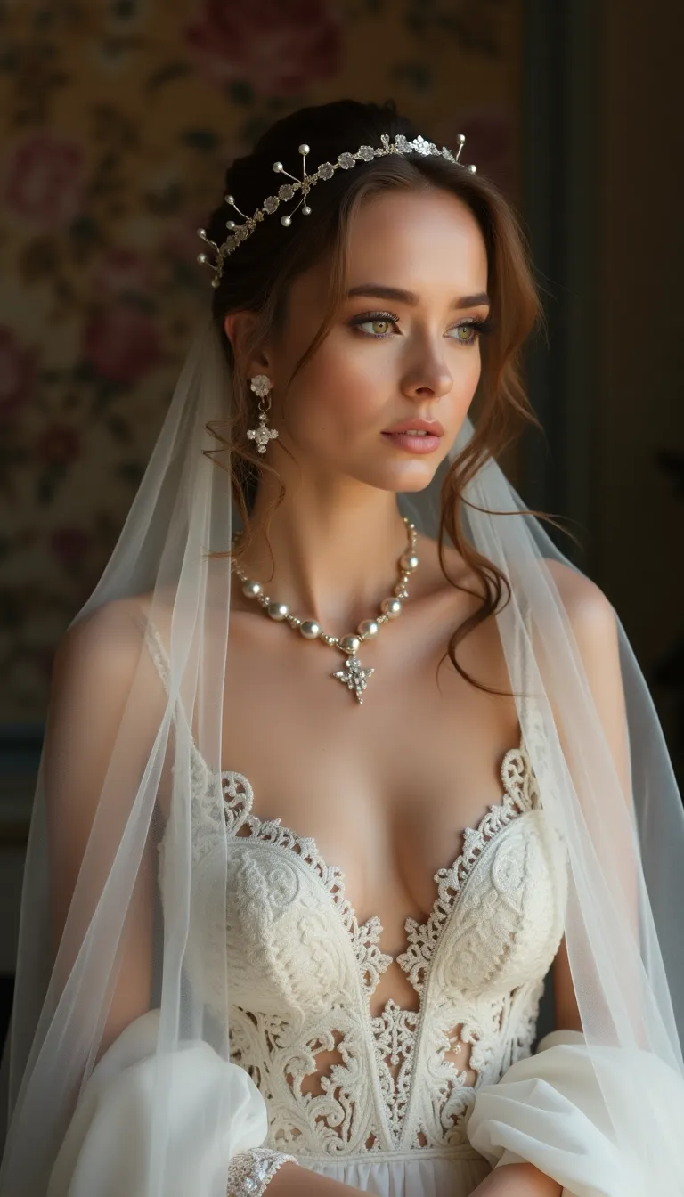 european-woman-in-a-bridal-outfit--with-a-romantic-setting-in-the-background