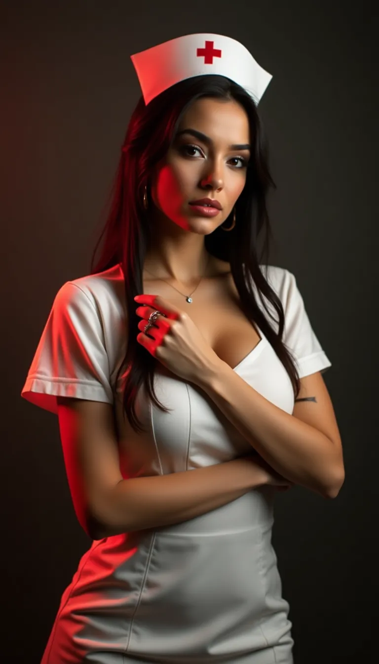 latin-american-woman-in-nurse-themed-lingerie--playful-lighting--flirtatious-tone